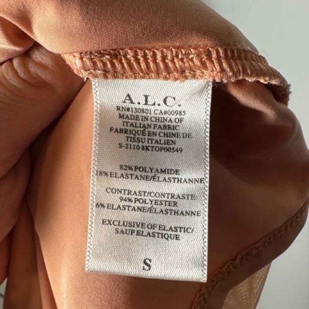 A.L.C Jackie Ruched Tulle Jersey Long Sleeve Top /SMALL - Picture 9 of 11